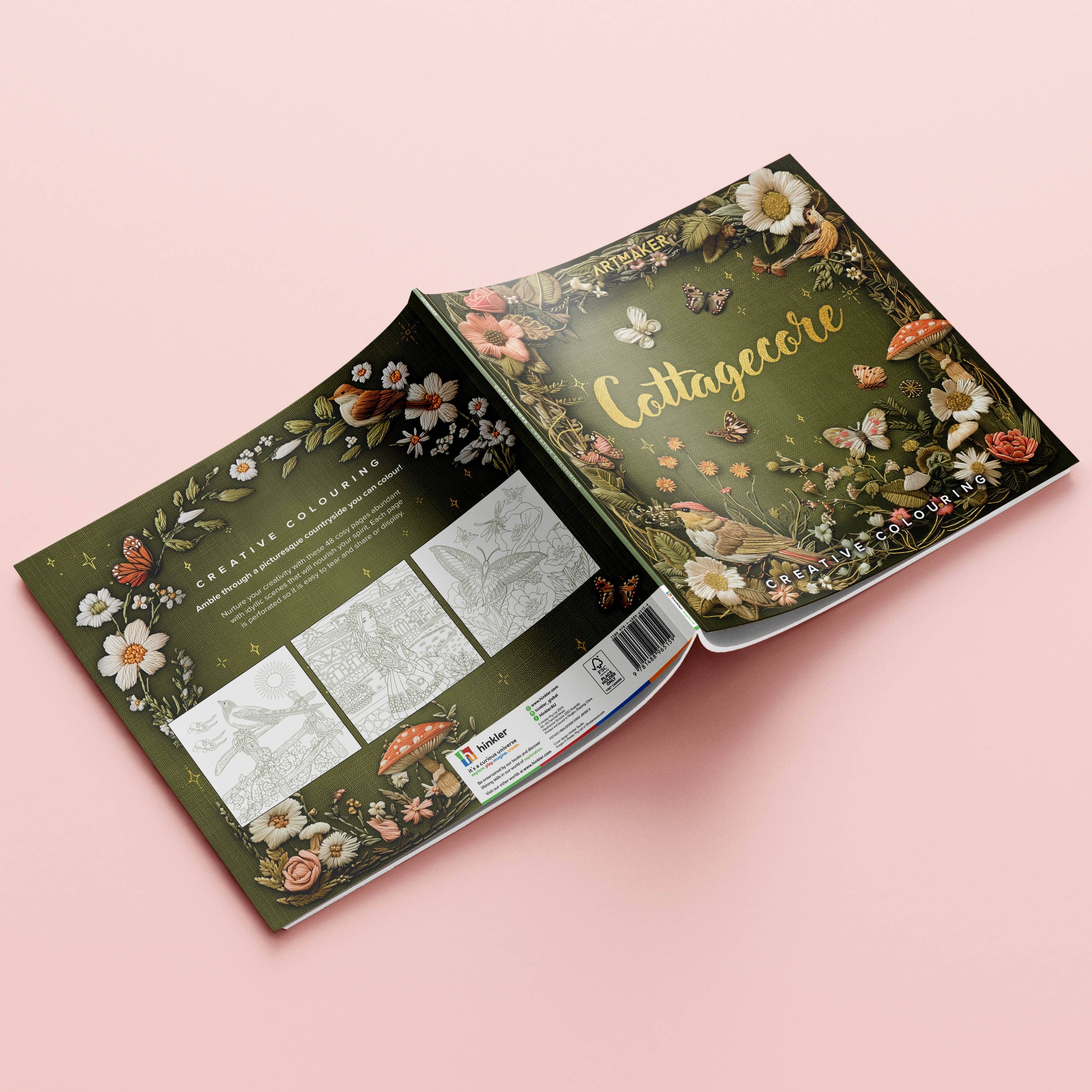 Hinkler Australia - Wholesale Colouring and activity book – adult - Art Maker Cottagecore Colouring Book2