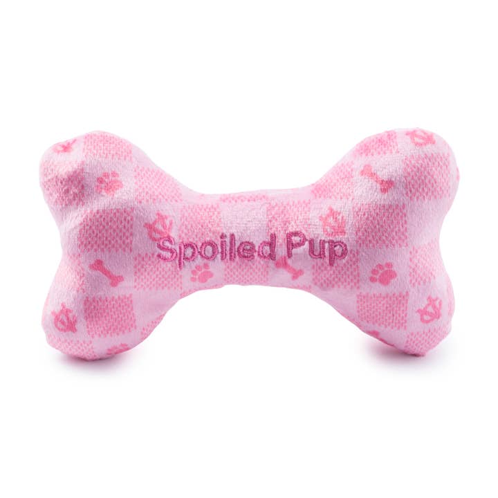 Haute Diggity Dog - Wholesale Pet Plush Toy - Dog - Pink Checker Chewy Vuiton Bone by Haute Diggity Dog