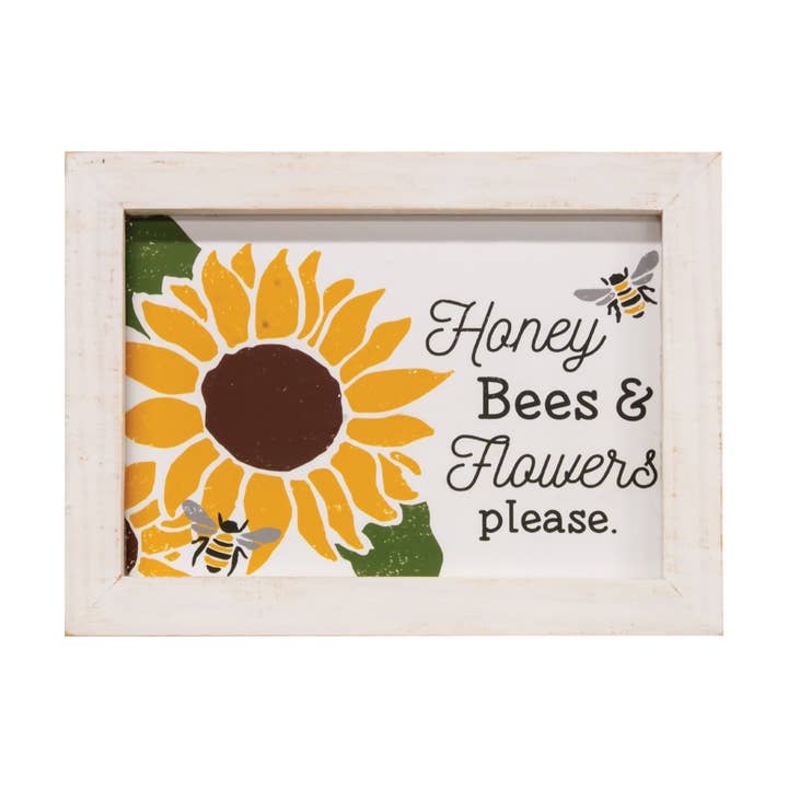 Honey Bees & Flowers Please Frame for wholesale by Col House Designs