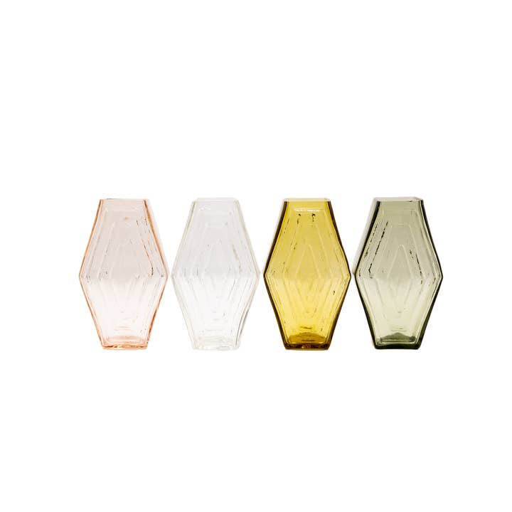 Brût Home and Glassware – wholesale Vase – Recycled glass Vase, Infinite Hexagon, amber