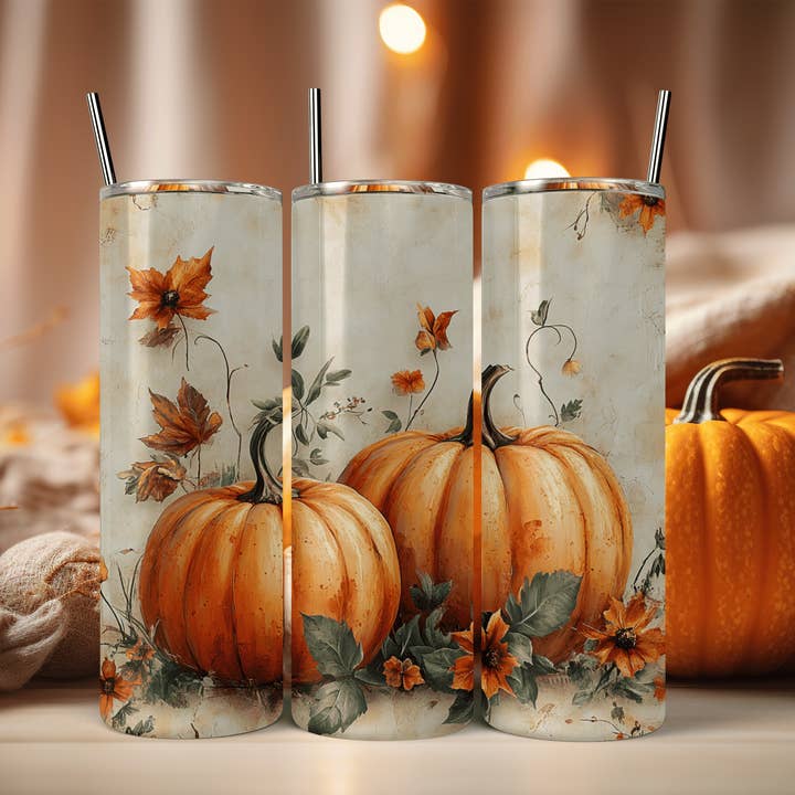 JAC Wholesale ā wholesale Insulated mug/tumbler ā Pumpkin Duo Skinny Tumbler 20oz0