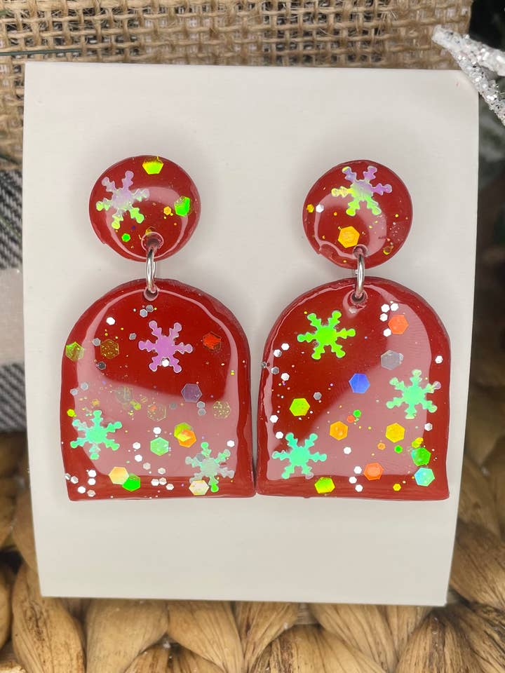 Christmas Dangle Handmade Clay Earrings for wholesale by KBH CREATIONS