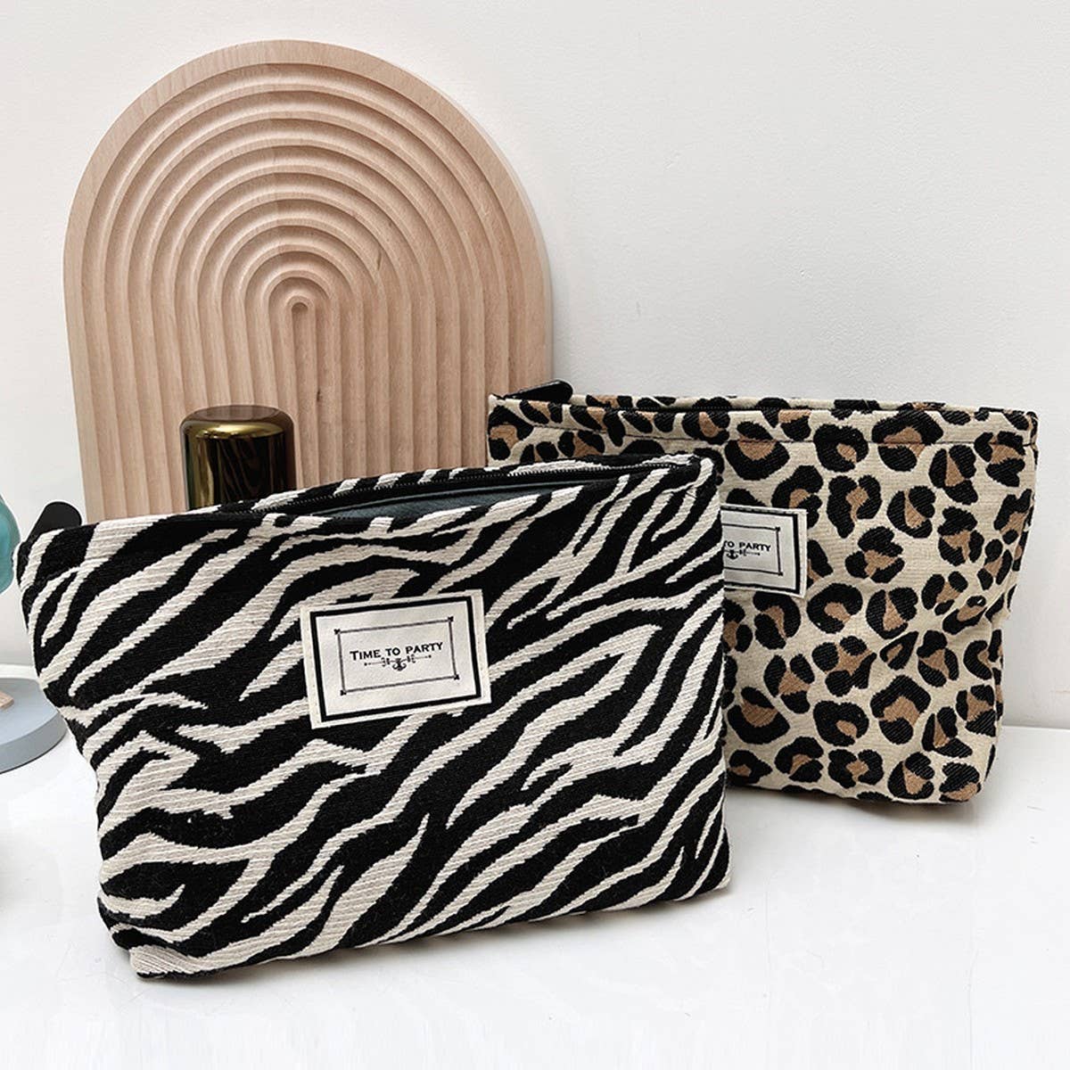 ACCITY - Wholesale Makeup/Cosmetic Bag - LEOPARD LARGE CAPACITY MAKEUP BAG STORAGE BAG_CWAB12271