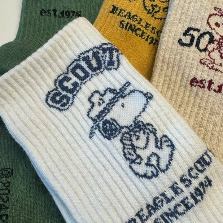 K-Wonderland - Wholesale Sokken - Uniseks - Peanuts Snoopy Scout 50e Jubileum enkelsokken14