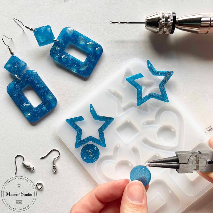 A Makers' Studio - Wholesale DIY Craft Kit - Star, Heart, Square Earrings