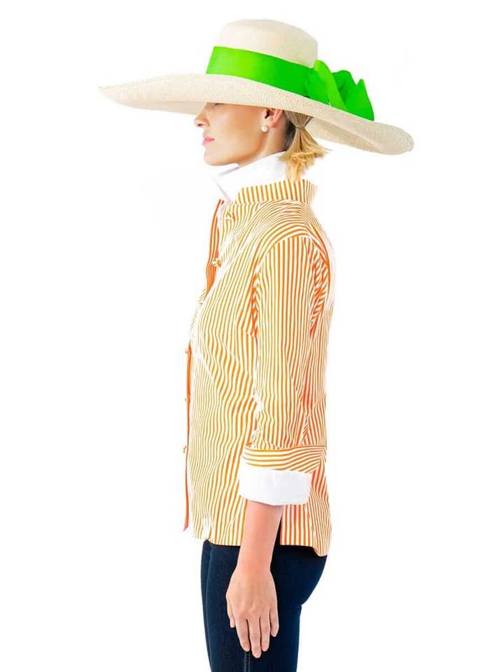 Gretchen Scott LLC - Wholesale Button Down Shirt - Women's - Wash / Wear Forget Me Knot Top - Stripe6