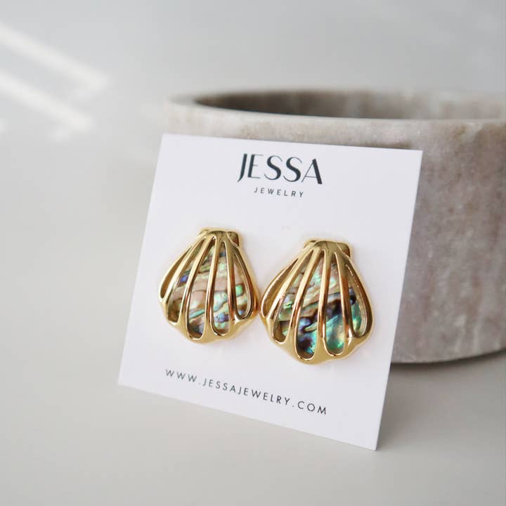 JESSA Jewelry - Wholesale Stud/Post Earrings - Aurora Seashell Earrings | Coastal Jewelry3