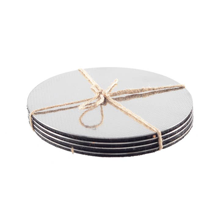 AULICA - Wholesale Coasters - Silver Coasters 10X10Cm - Set Of 4