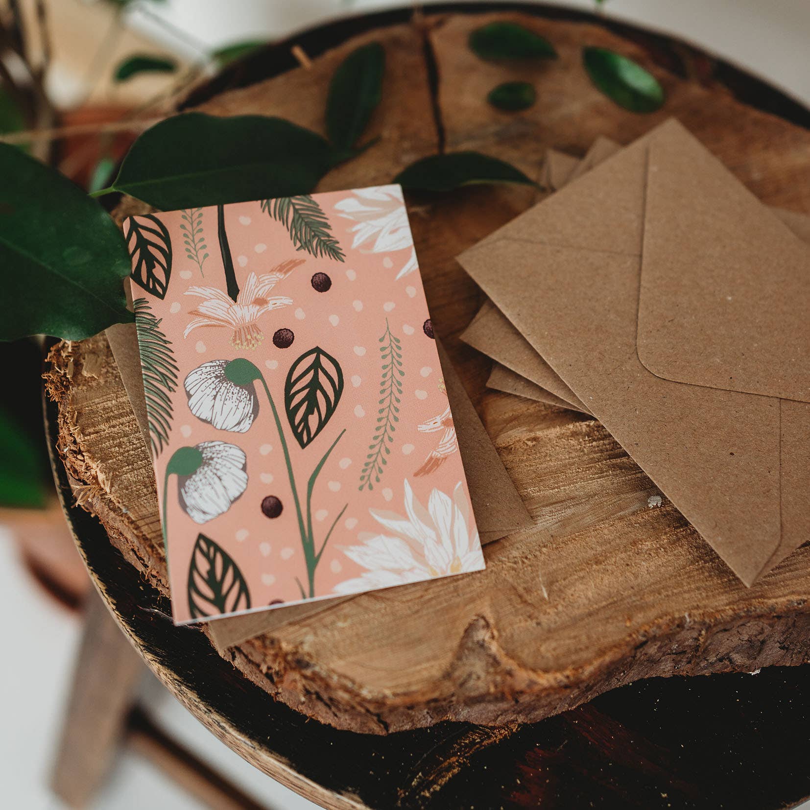 Wildwood Paper - Vente Assortiments de papeterie/cartes - Ensemble de 6 mini cartes botaniques pliées avec 2 motifs floraux3