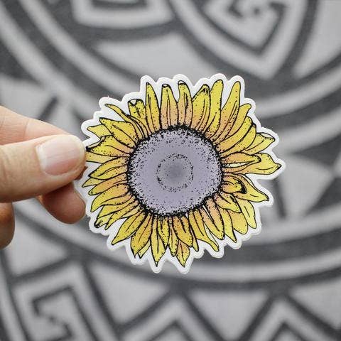Adesivo con girasole per la vendita all'ingrosso da parte di Roam Wild Designs