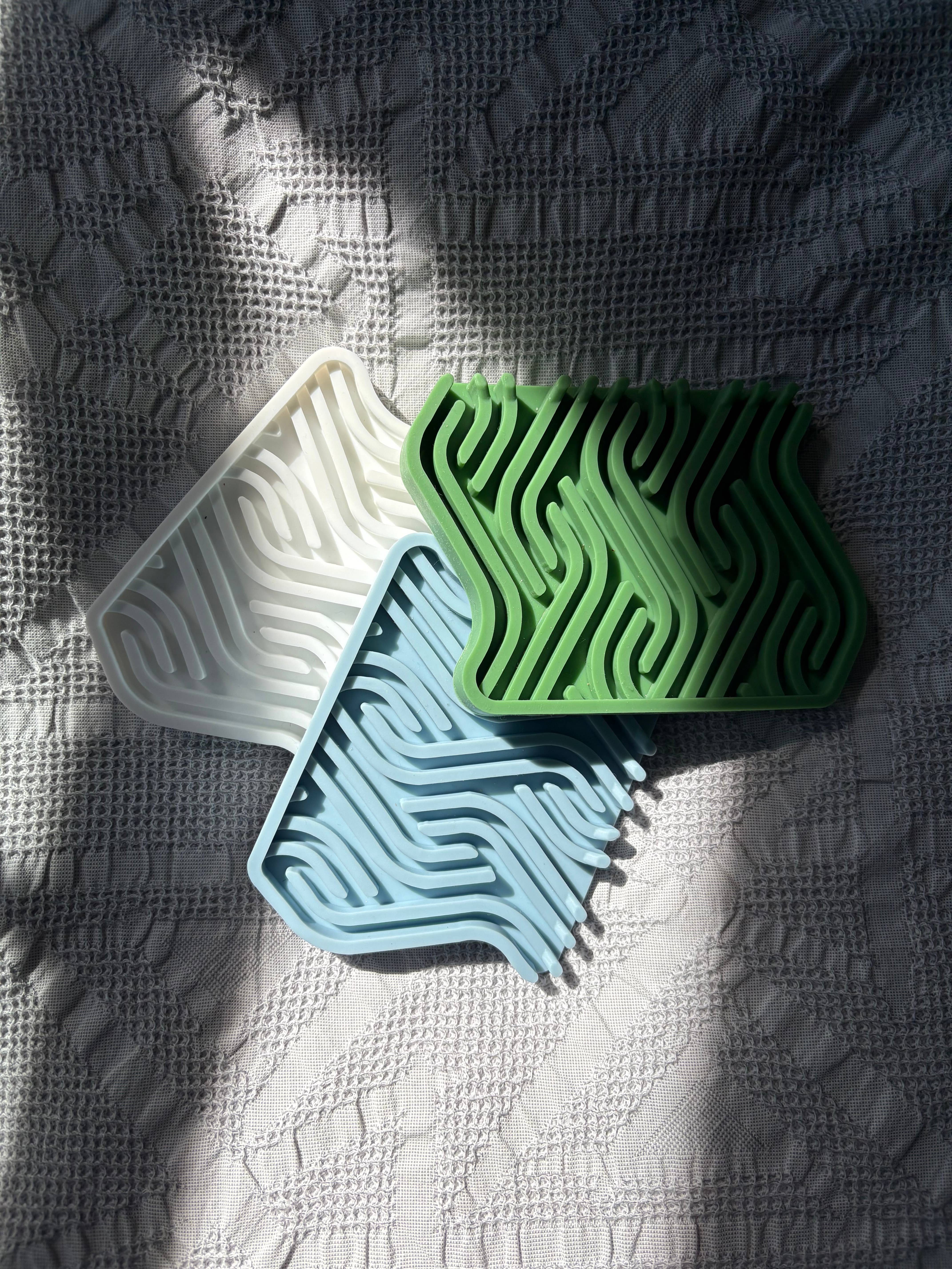 Multi Colored Soap Dish (White/Grey/Green) Premium Silicone Soap Saver for wholesale on Faire21