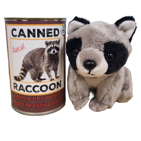 Canned Gifts - Wholesale Stuffed/Plush Toy - Kids & Baby - Canned Raccoon | Stuffed Animal Plush w/Funny Jokes on Can