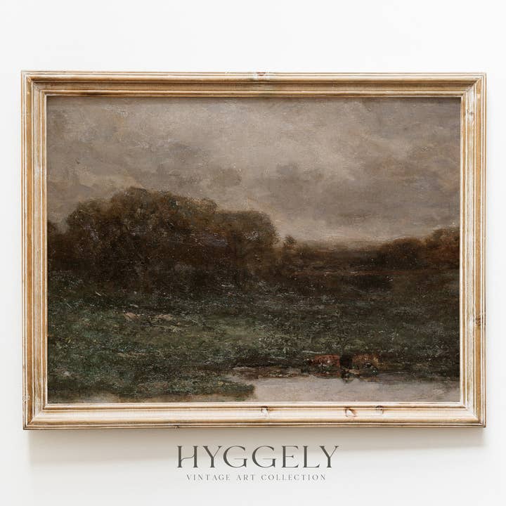 Hyggely - Wholesale Art Print - Vintage Oil Painting | Moody Muted Landscape Art Print L135