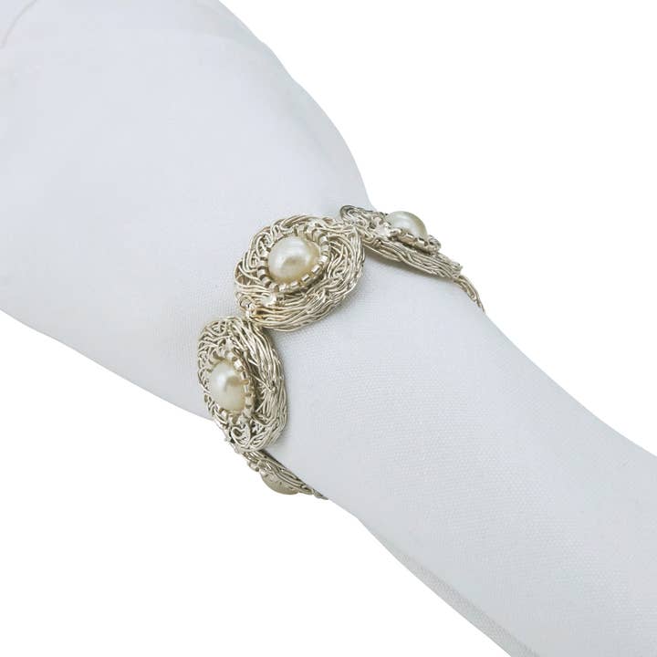 Saro Lifestyle - Wholesale Napkin ring - Pearl Bead Napkin Ring3