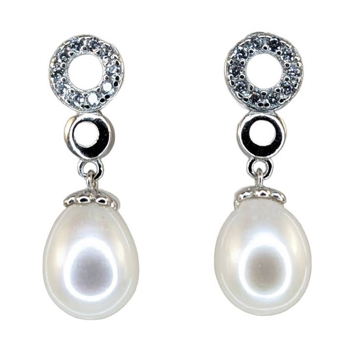 Sötvattenspärla Droppe Små Cirkelformade Örhängen för wholesale av Ping Ping Jewellery