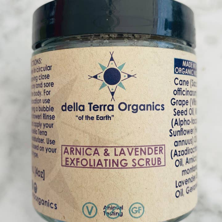 Arnica & Lavender Exfoliating Scrub for wholesale by della Terra Organics