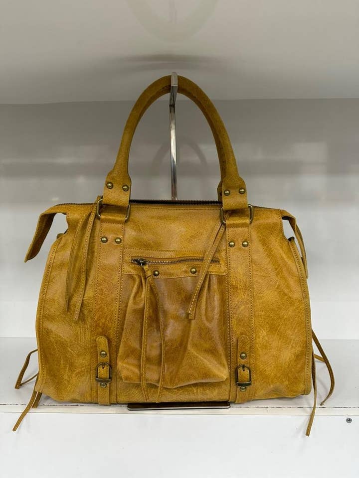 City Bag Tote aus handgefertigtem echtem Leder, hergestellt in Italien für den Großhandel von Prima Fila Bags Made in Italy