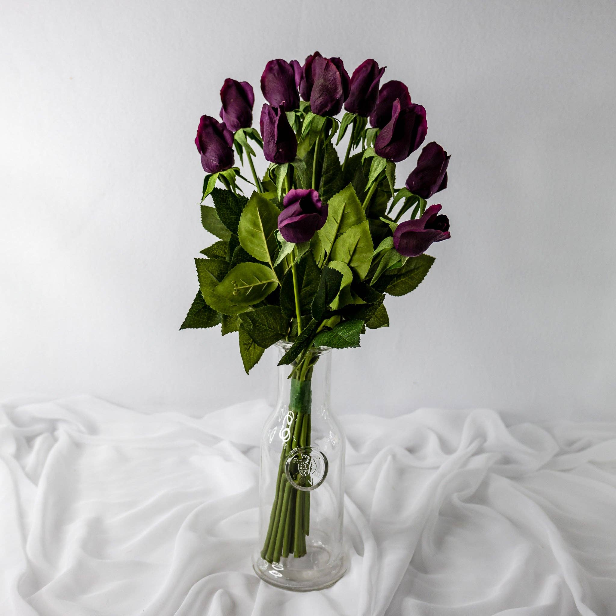 Realistic Artificial Flowers - Wholesale Artificial Flowers - Aubergine Real Touch Rose Bud -Realistic Artificial Flowers1