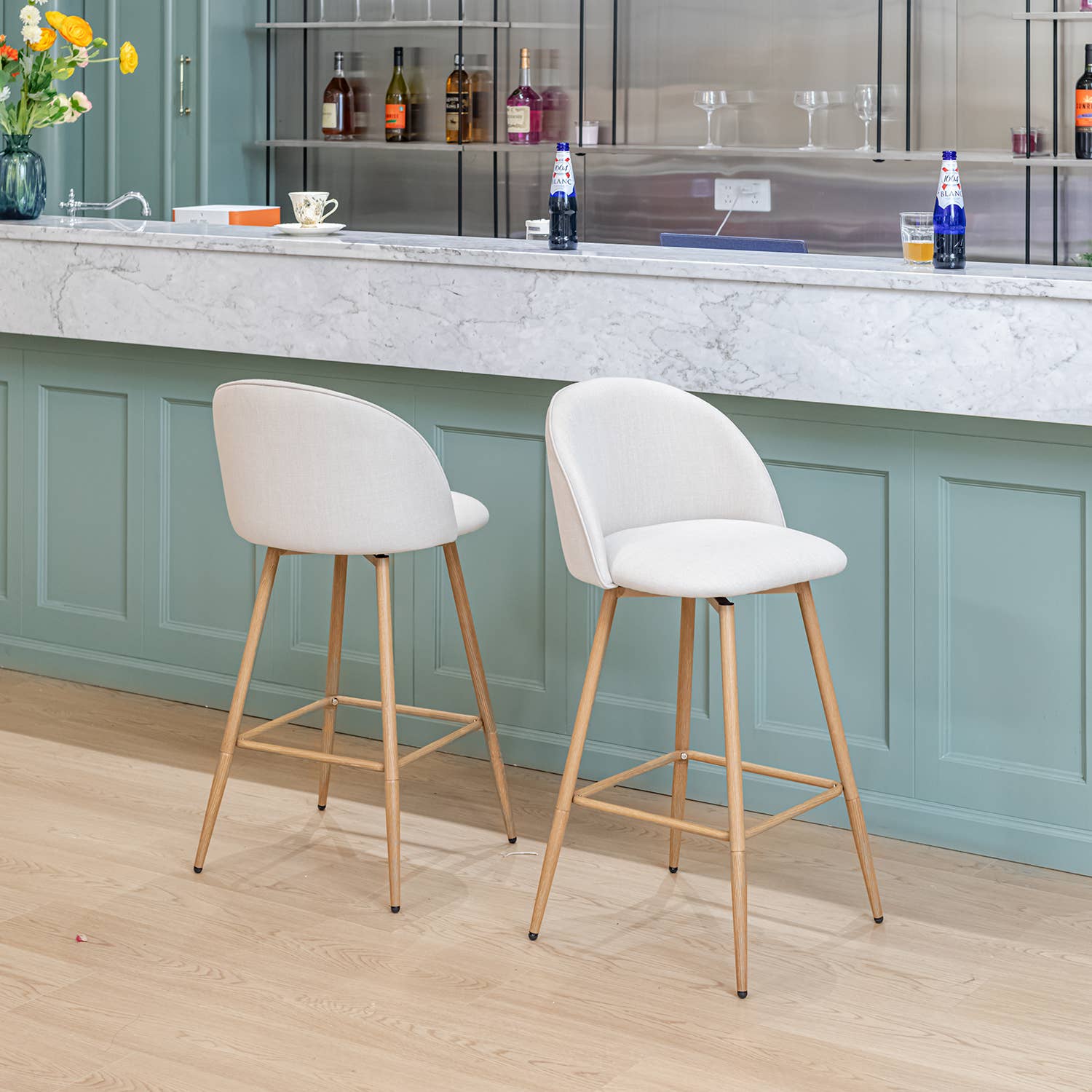 HOMYCASA DESIGN INC - Wholesale Stool - 26" Counter Bar Stools,Swivel, Beige/Gray/Blue20