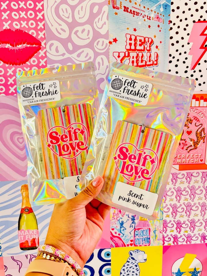 Deodorante per ambienti Self Love Self Care Freshie Boutique in feltro per la vendita all'ingrosso da parte di Bizzz Designs
