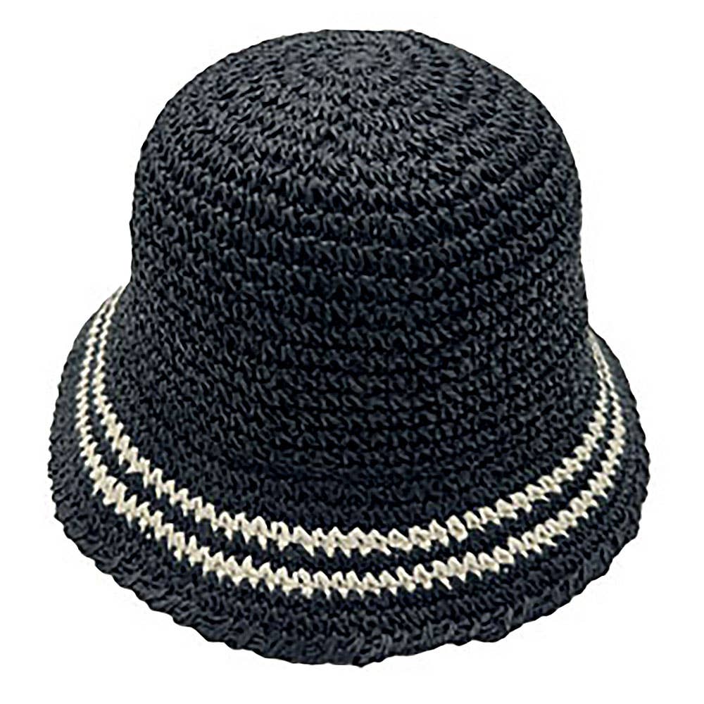 Sensibling Corp. - Wholesale Bucket Hat - Women's - Stripe Straw Bucket Hat9