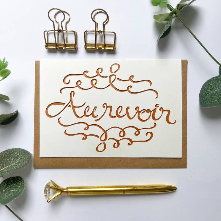 Tarjeta au revoir, Tarjeta de adiós para venta al por mayor de Chow's Stories