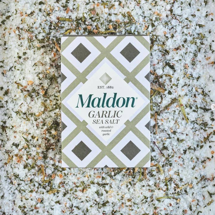 Gourmet Food Solutions, Inc. - Wholesale Salt - GARLIC Sea Salt by Maldon, 100g