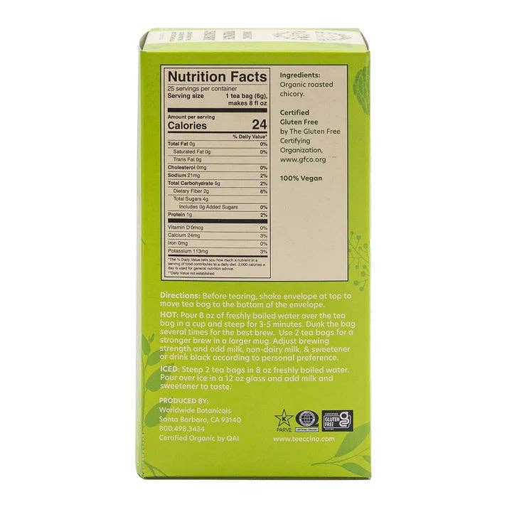 Worldwide Botanicals - Wholesale Tea bags - Organic French Chicory Tea- 25 count Tea Bags3