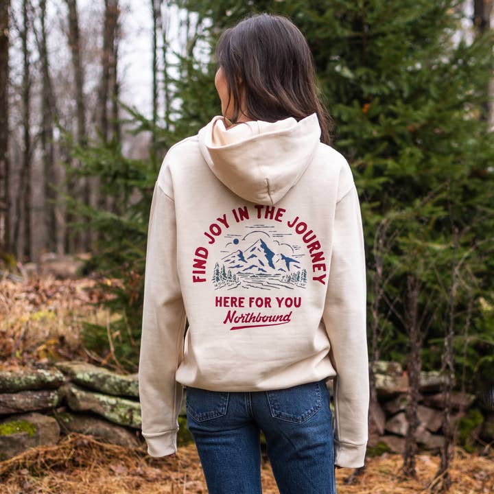 Find Joy in The Journey Sand Hoodie for wholesale by Here For You Clothing