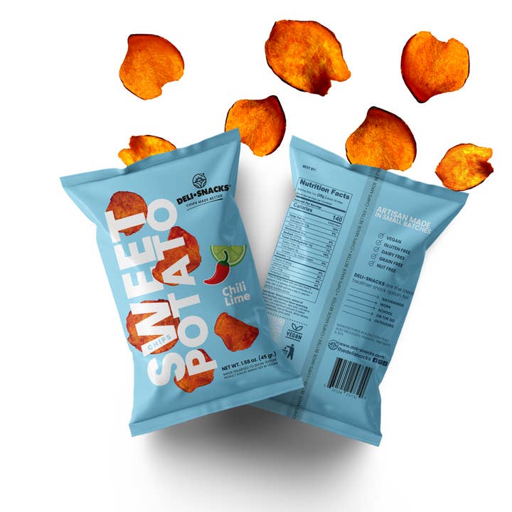 Chips de patate douce | Chili Lime | Végan | Sans gluten pour la vente par Delisnacks