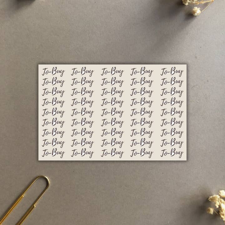 T's Stationery - Wholesale Sticker - "To-Buy" Calligraphy Stickers