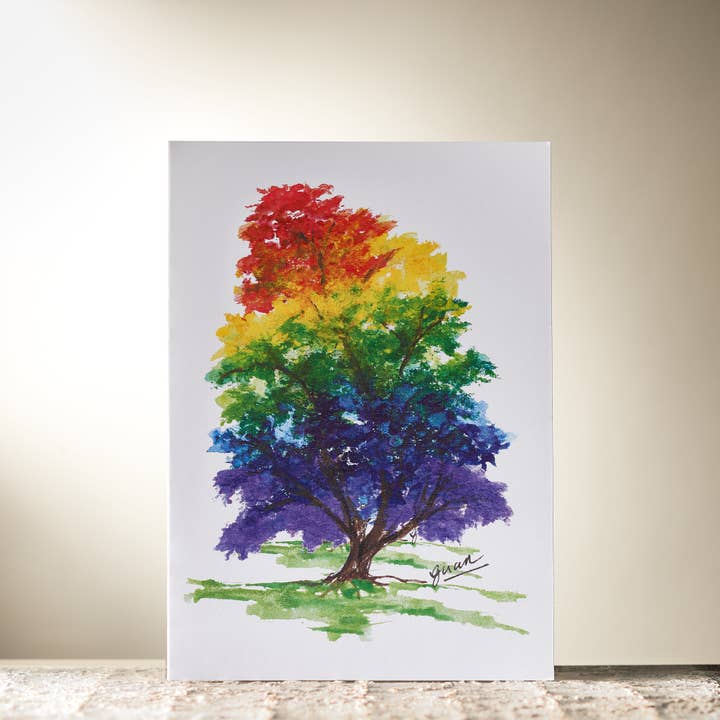Rainbow Tree 'Life' Card by Guan for wholesale by HomeLess Made