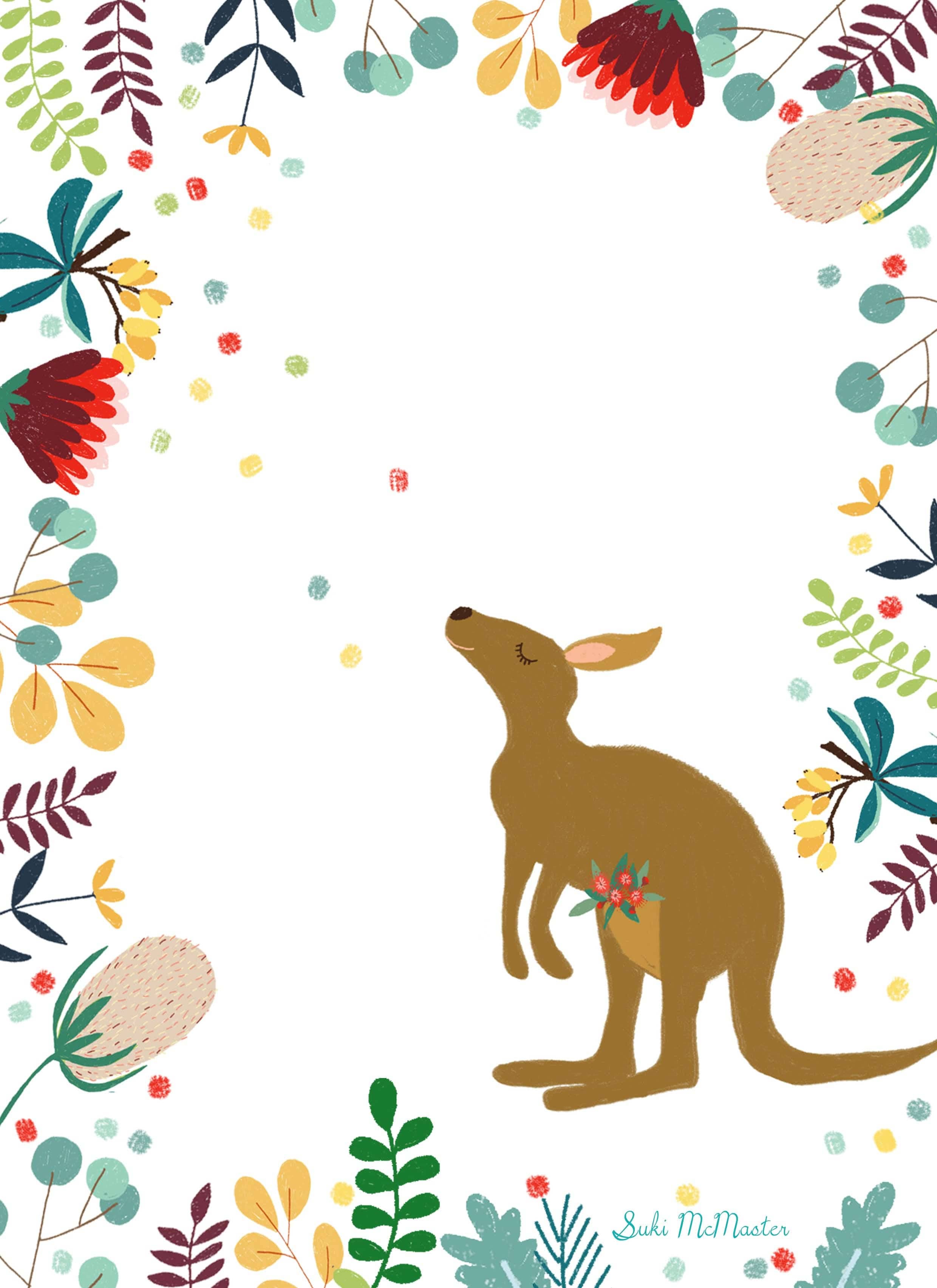 Suki McMaster - Wholesale Everyday greeting card - Blank Card - Kangaroo by Suki McMaster0