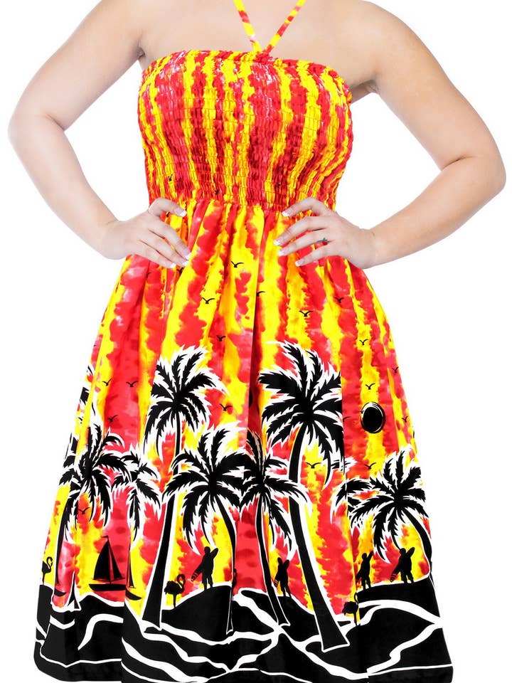 Cover up Maxi Halter Neck Short Tube Swimsuit Beach wear Swi for wholesale by LA LEELA \ HAPPY BAY