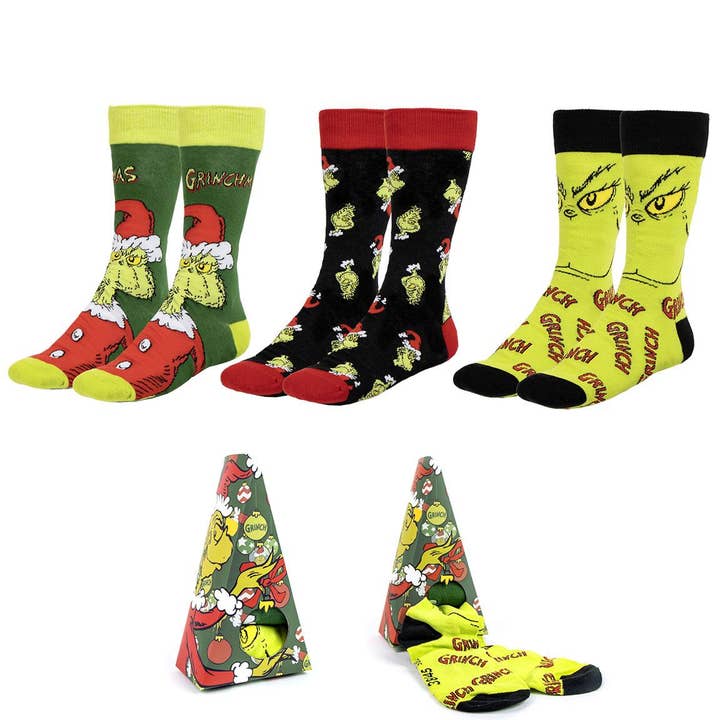 THE GRINCH 3-PIECE SOCK PACK - 2900002513 for wholesale by Mastoys, S.L.