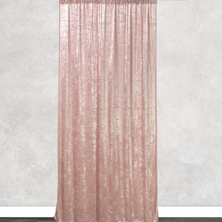 Velvet 8 ft x 60 Inch Drape with 4 Inch Pocket Blush for wholesale by YOUR CHAIR COVERS