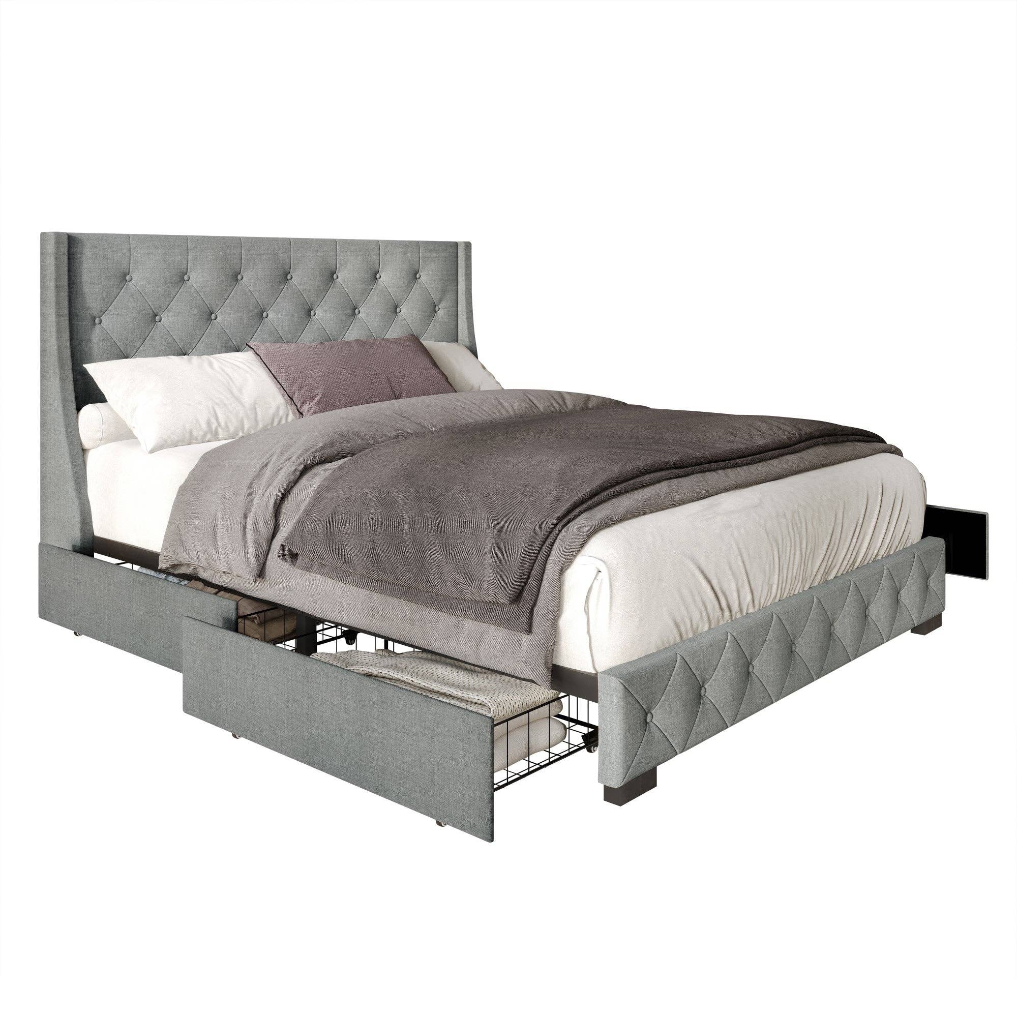 Home Design - Wholesale Bed - Olympia Tufted Upholstered Storage Platform Bed12