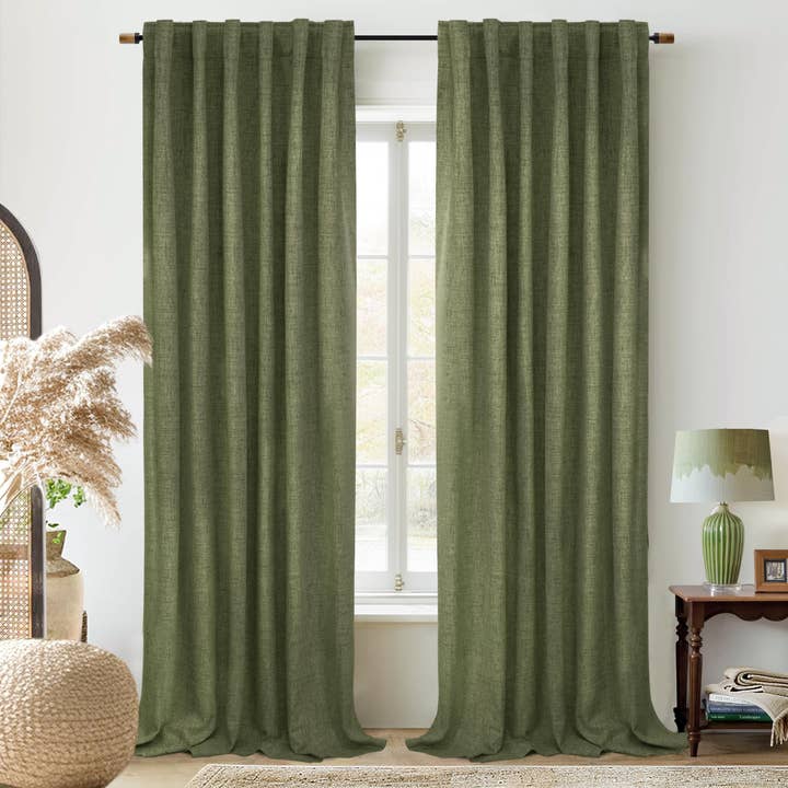 DriftAway - Wholesale Curtain - 100% Blackout Natural Linen Curtains for Bedroom 2 Panels10