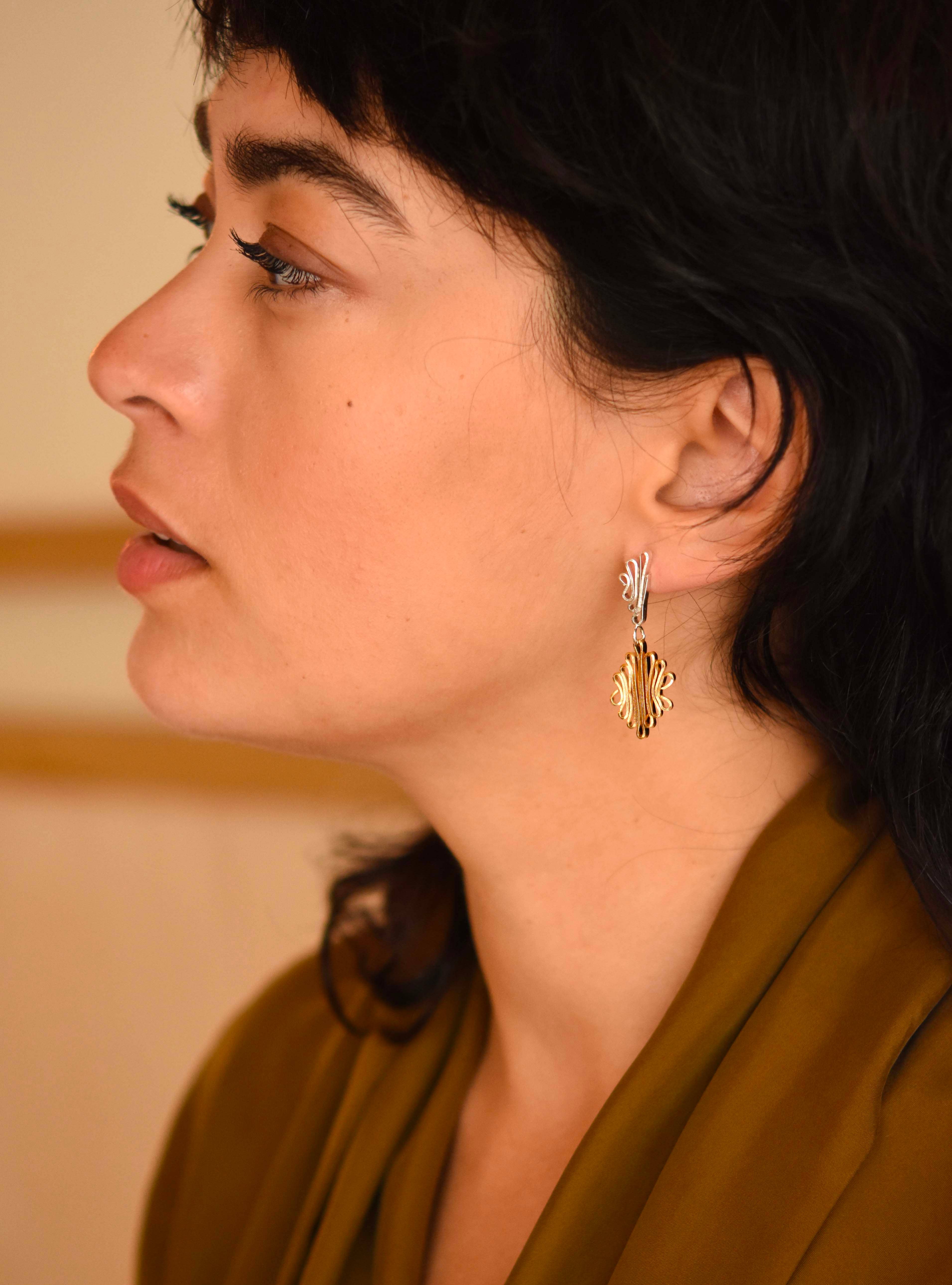 Judith Benita - Wholesale Dangle Earrings - Dalva two-tone earrings3