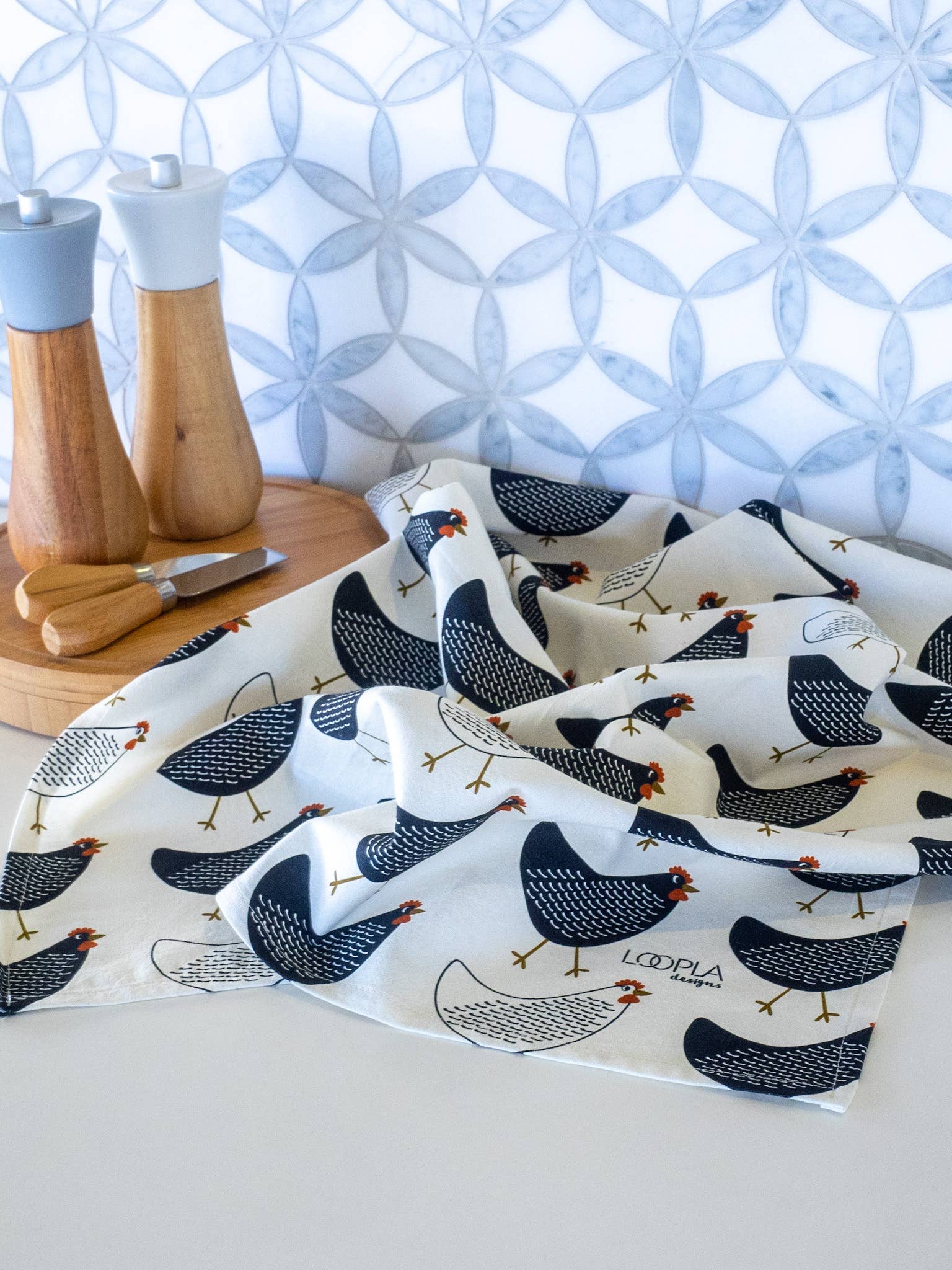 Loopla - Wholesale Tea Towel - Chick Chick Chicken Cotton Crepe Tea Towel2