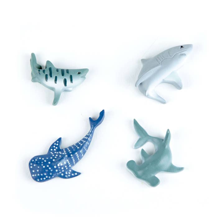 Three by Three Seattle - Wholesale Magnet - colorful SHARK magnets s/4