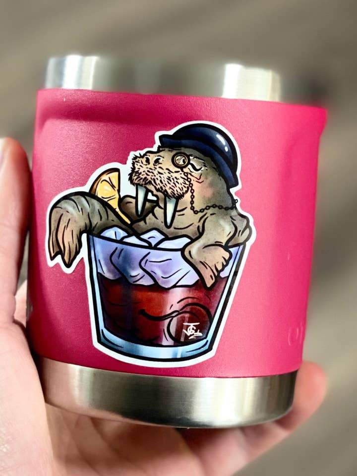 Walrus In An Old Fashioned Sticker! for wholesale by Guerdrum Art