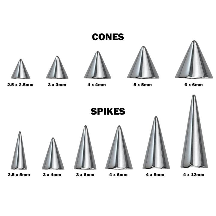 Bodytrend – wholesale Läppring – TITAN - KON/PIKE LABRETSTAV, LÄPPPIERCING ‐ 14G, 16G, 18G3