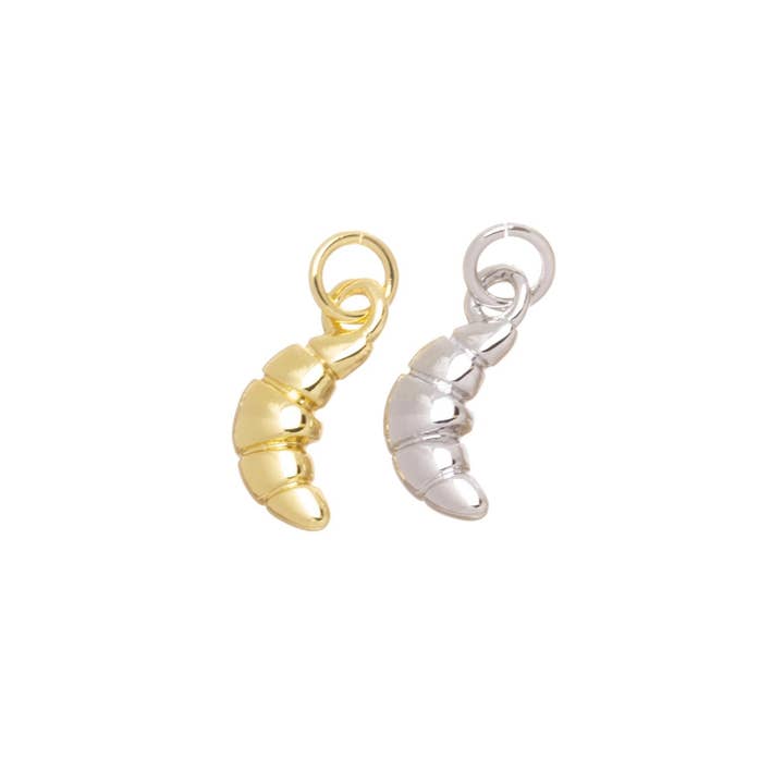 Jewel Pledge - Wholesale Individual Charm/Pendant - Gold & Silver Croissant Charm for Jewelry,CPG-CPS7971