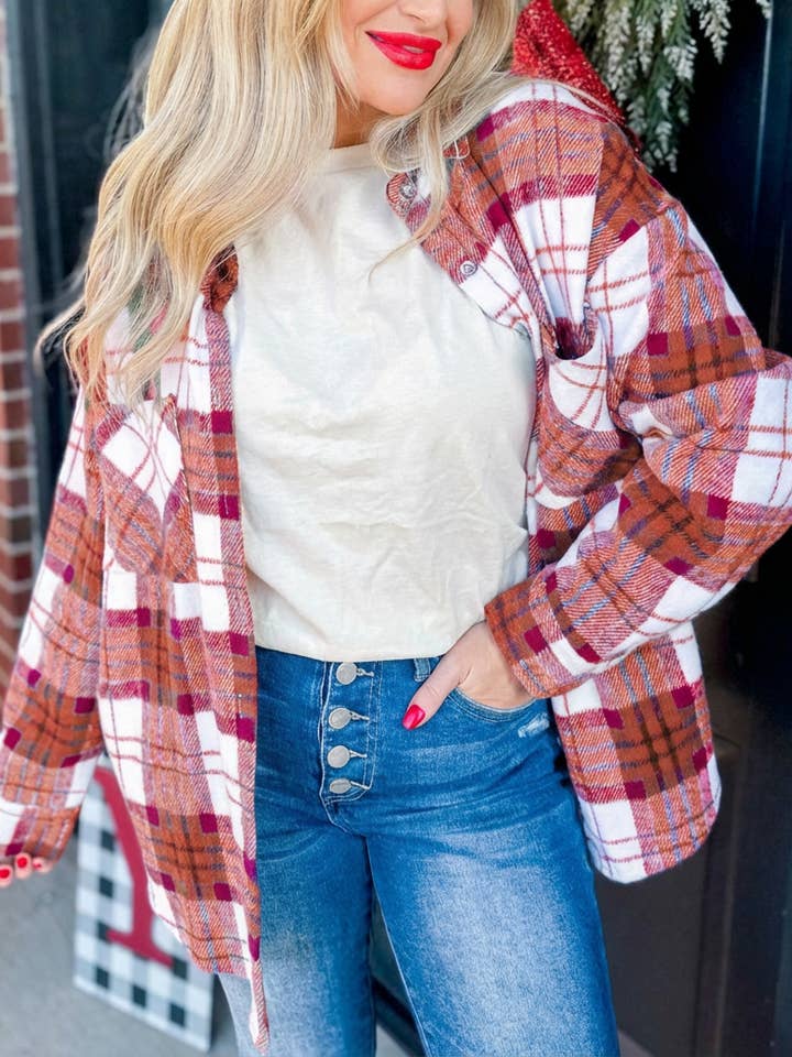 Lovesoft - Wholesale Shirt Jacket/Shacket - Women's - St. Patrick’s Day Green Plaid Cozy Shirt Jacket Shacket4