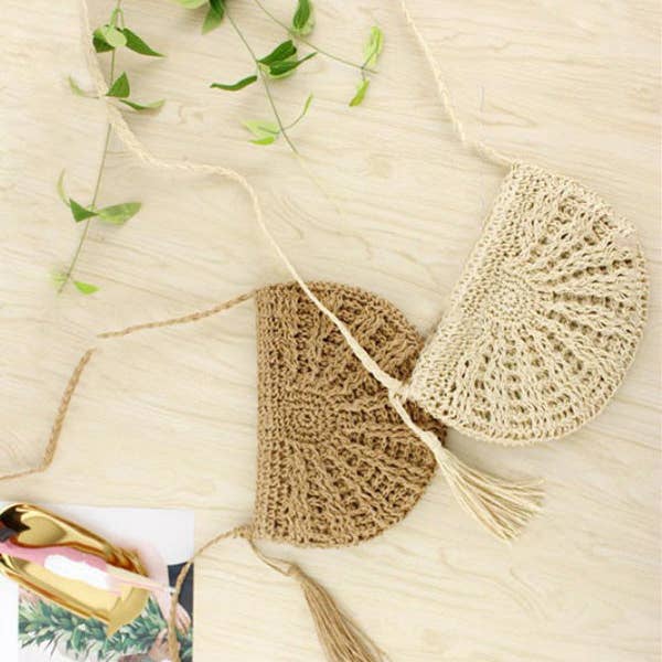 ShieldChic - Wholesale Beach Bag - Small Semicircle Knitting Beach Bag2