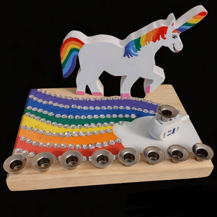 Eclectic Judaica - Wholesale DIY Craft Kit - Unicorn Menorah Craft Kit0