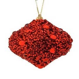 85Mm Vp Beaded Onion Ornament box of 3 Red MTX70581 for wholesale by Trendy tree