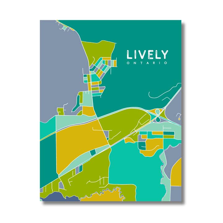 Animado, Ontário, mapa COLOCK BLOCK por atacado de Heirloom Island