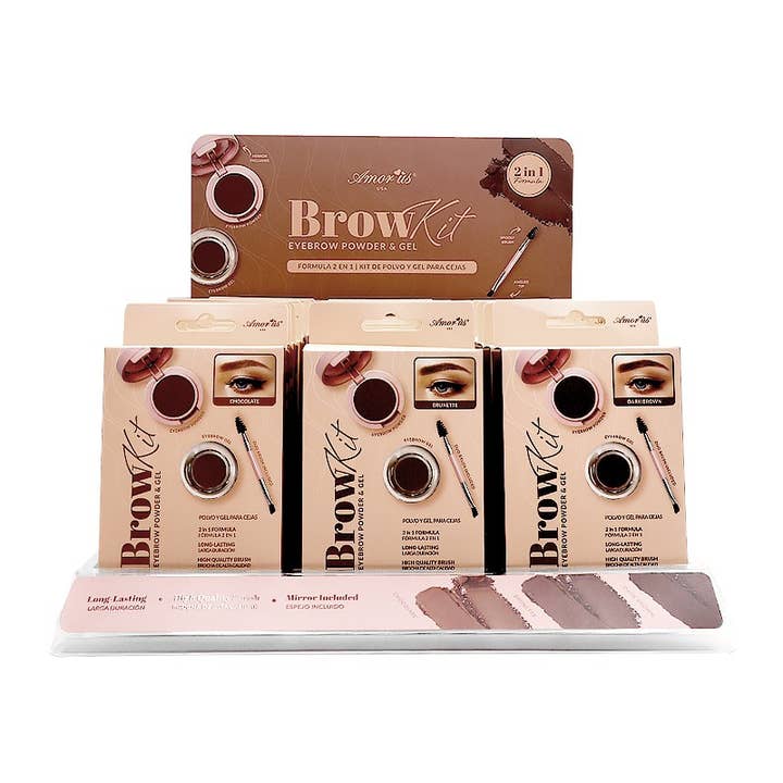 PINEAPPLE Beauty – wholesale Eyebrow pencil/filler – AMORUS CO-BROWKD Brow Kit Eyebrow Powder & Gel - 24 pcs